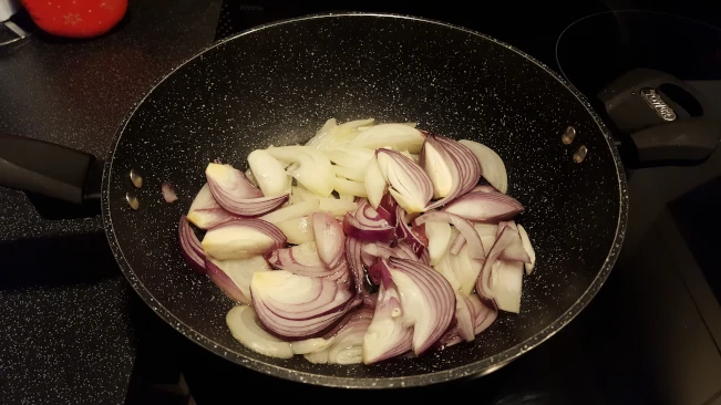 onions in pan